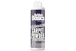 BRITISHBASICS British Basics - Carpet Powder Refresher | Removes Stains and Odours | Powerful Fabric Cleaner that Eliminates Smells | Lavender Scent 600g