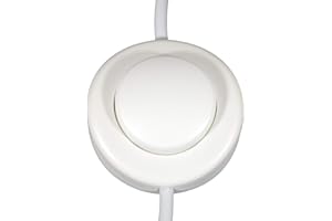 ElekTek Interruttore a pedale in linea pulsante. 2 Amp. Larghezza 65mm Diametro - Utilizzare 2 o 3 morsetti flex - Colori Blanco