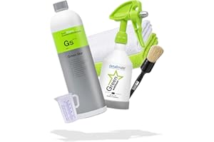 ‎DETAILMATE detailmate Green Star Set Auto Innenreinigung: Koch Chemie GreenStar Universalreiniger 1L + KWAZAR Mercury Sprühflasche Green Edition - 0,5l - ph 8-14 geeignet + 2x Mikrofasertuch + Valet Pro Pinsel