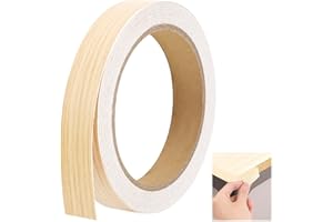 QTMMC 18mm x 10m Oak Edging Tape Self-Adhesive Melamine Veneer Edge Banding No Ironing Needed for Worktops Furniture & MDF Panels Heavy Duty Wood Repair Tape 10m Roll Oak Color