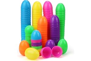 Luclay 98 Stück Bunte Befüllbare Plastik Ostereier für Eiersucher zum Befüllen mit Osterleckereien Frühlings- & Osterparty Tüten & Preise & Schokolade