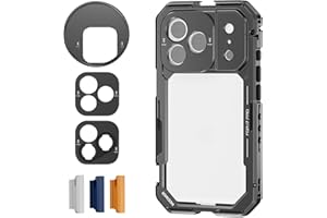 NEEWER Phone Käfig Cage Kompatibel mit iPhone 17 Pro, Schnellwechsel Video Rig Handy Stabilisator Zubehör mit 67mm Filterring, 17mm Objektivrückplatte, T Mount Adapter, PA143 (Schwarz)