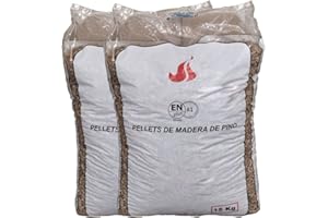 BILAKE Sacos de Pellets DIN Plus A1 15kg de Madera 100% conífera 100% Natural, para Estufas y calderas de biomasa 6mm – HP5