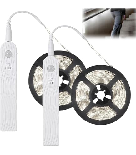 Lampada da armadio con sensore di movimento da 2 pezzi, illuminazione da sotto il bancone ricaricabile tramite USB, luci notturne da cucina, 30 cm | Leroy Merlin