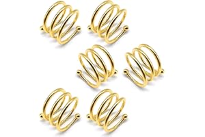 LELE LIFE Lot de 6 ronds de serviette épais - Magnifiques anneaux de porte-serviettes pour mariage, dîner, fête - Doré