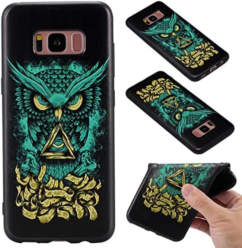 Galaxy S8 Case [with Free Screen Protector],Kwapo® Colorful Cartoon Painted Design Ultra-Slim Transparent Soft Flexible TPU Silicone Back Rubber Bumper Clear Protective Cover Case for Samsung Galaxy S8 - Devil