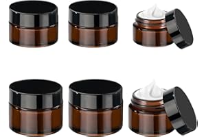 GAUATO 6 Stück Glastiegel 20ml+30ml Braunglas Cremedosen zum Befüllen, Kosmetik Behälter Kleine Cremetiegel Salbendosen Leerdose mit Deckel und Liner für Kosmetik, Lotion, Cremes
