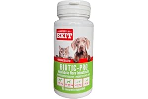 Natural Exit - Biotic PRO, Probiotico per Cani e Gatti, Fermenti Lattici per Cane e Gatto, Probiotico per l'Equilibrio della Flora Intestinale di Cani e Gatti, 30 Compresse.