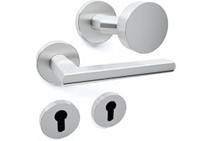 Sempro Poignée de porte KIRK-R2 avec poignée de porte fixe à bouton de porte en acier inoxydable pour portes intérieures