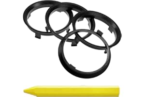 RKC 4X Zentrierringe Schwarz 71,6 mm x 67,1 mm + 1x Reifen Kreide Fett Stift