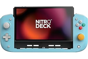 CRKD Nitro Deck - Professional Handheld Controller Deck with Zero Stick Drift for Nintendo Switch and Switch OLED (Retro Blue - Nostalgia Collection)