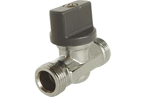 SOMATHERM FOR YOU, Robinet d'arrêt chromé droit 1/4 tour en laiton, double mâle MM12/17, pour eau chaude/froide, installation facile sur circuits d'eau, finition esthétique