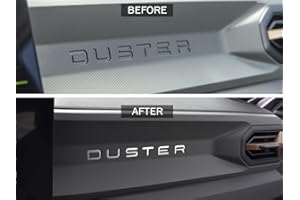 AUTOCOVR Couvercle en acier pour 2024+ Dacia.Duster III 3 (P1310) | Insert pour lettres | 6 pièces Inox Essential Expression Journey Extreme DUSTER Accessoires Tuning