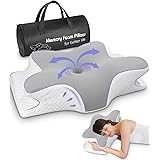 Cuscino Cervicale per Dormire, Cuscino per Cervicale Ergonomico di Sostegno, Cuscino Ortopedico Cervicale in Memory Foam con 