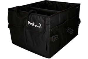 PMK GRUPO - Organizador Maletero Coche | Organizador Coche Impermeable Plegable Gran Capacidad Ajustable - Color Negro - 1 Unidad