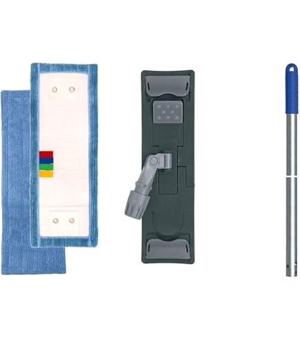 Balai Plat Microfibre - Nettoyage Sec Et Humide - Tête Pivotante, Système Essorage Sans Main - Pour Sols Lisses, Parquet, Stratifié