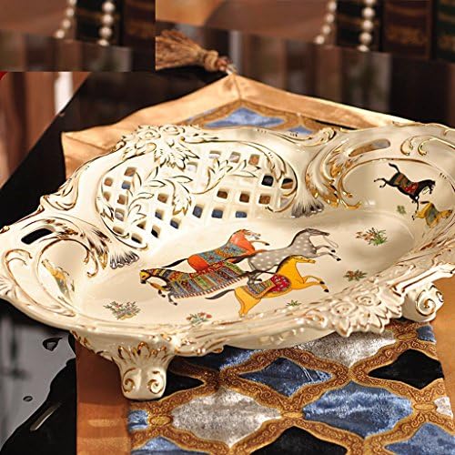 Ceramic compote European home decoration fruit plate coffee table fruit bowl housewarming wedding gifts
