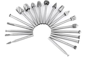 APLUS 20 Piezas HSS Encaminamiento Router Bits Burr Herramientas Rotatorias Madera Fresado Fresas Con 1/8 "(mm) Vástago para Rotary Tool-DIY Grabado, Herramientas de Trabajo de Madera