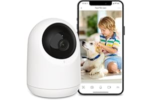 SwitchBot Überwachungskamera Innen, WLAN Kamera mit 360°/115° Sichtfeldabdeckung, Personenerkennung, Bewegungsverfolgung, 2-Wege-Audio, IR-Nachtsicht, kompatibel mit Alexa, nur 2,4Ghz (1080P)