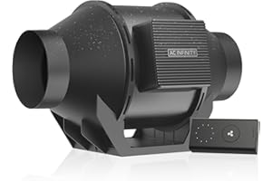 AC Infinity CLOUDLINE H4 - Système de ventilation en ligne silencieux 100 mm avec régulateur de vitesse, protection IP65, pour tentes de culture et culture de champignons