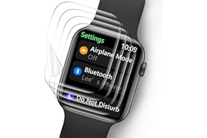 wsky Schutzfolie für Panzerglas für Apple Watch Series 4/5/6/se 40mm, 4 Stück HD Klar Displayschutzfolie für iWatch 6 40mm, Weich TPU Panzerglasfolie für Apple Watch SE 40mm Schutzglas Panzerfolie