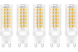 Jiotouhu G9 LED-lampor, 9W (motsvarande 90W), varmvit (3 000K), AC85-265V, flimmerfri, dimbar, 900 lumen, IRC >80, 6-pack - (kall vit, 9W)