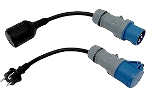ETF 2 x Adapter CEE Stecker Kupplung 230V MENNEKES Camping Boot, mit Kabelgebunden, H07RN-F 3x2,5mm² 16A