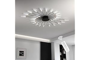 MINIFAIR Plafoniera Moderna A Led Dimmerabile 28 Teste Lampada Da Soffitto A Incasso In Nero Lampadari Per Camera Dei Bambini Camera Da Letto Soggiorno Luce A Forma Di Fiore3000-6000k Con Telecomando