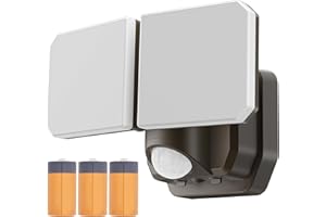 YTKIH Batteriebetrieben Aussenlampe mit Bewegungsmelder,5000K,1000LM Hohe Helligkeit Außenleuchte,49 Fuß Reichweite,Keine Verkabelung,für den Innen- und Außenbereich