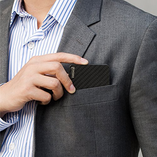 PITAKA Minimalist Carbon Fiber Magnetic Modular Card Holder Rfid Blocking Futuristic Slim Wallet-Lifetime Warranty