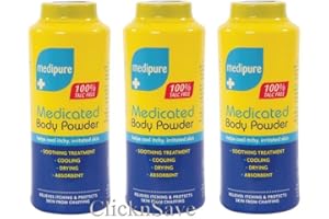 DPNY Pack Of 3 Medipure Medicated Body Powder 100% Talc Free Soothing Treatment