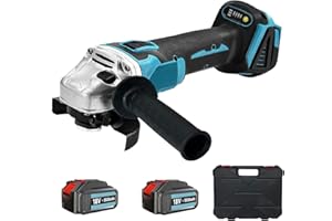 KUWPBBT Akku Winkelschleifer Kabellos,Kompatibel mit Makita Akku 18V, Ersatz DGA504Z,Neues Upgrade mit 2× 5.5Ah Akkus & Ladegerät, Akku Flex Trennschleifer 125mm, 9000U/min, für Präzises Trennen und Schleifen