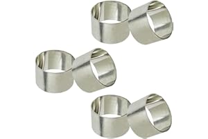 SKAVIJ Fatto a Mano Tovagliolo Anelli Impostare di 6 per Ogni Giorno, Cenare Tavolo Decorazione Argento