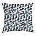 Produktbild JIEKEIO Anchor Throw Pillow Cushion Cover, Diagonal Squares Marine Objects Steering Wheel Sailboat Heart Shapes Aquatic, Decorative Square Accent Pillow Case, 18 X 18 Inches, Blue Red White