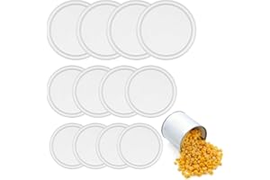 ABEILLO Lot de 12 couvercles pour boîtes de conserve - En plastique - 3 tailles différentes - Lavables - Pour boîtes de 400 g / 800 g - Transparent