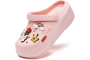 SECHRITE Platform Sabots pour Femme Tongs de Loisirs et vêtements de Sport Sabots de Sanitaire avec Charms Clogs de Wedge Tailles: 36-41
