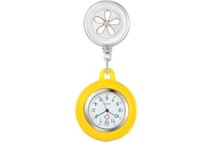 Lancardo Montre de Poche Femme en Alliage, Montre Infirmière Médecin Couleur à Choix,Montre Femme à Quartz, Forme de Chat Fleur