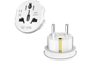 VIEVRE 2 sztuki uniwersalnych adapterów do gniazdek wtykowych, chińskich i niemieckich, adapter do Europy, USA, UK, Tajlandii, Szwajcarii, Chin, Włoch, 2 sztuki