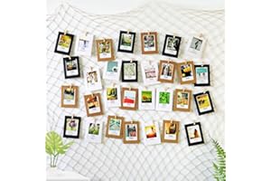 ecooe Decorative Net Wall Photo Holder, Photo Frame DIY Wall Decoration, Photo Frame with 40 Wooden Clips and 10 Non-Marking Nails for Home, Wedding and Birthday Gift
