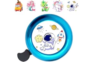 THRYVIEL Timbre Bicicletas Infantil, Bocina de Bici con Sonido Fuerte y Clásico, Incluye 6 Pegatinas para Personalizar, Accesorio de Seguridad para Niños