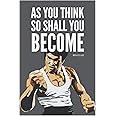 Inephos Bruce Lee As You Think Quote Poster Art, Grey, 300 GSM Paper, 12 x 18 inch