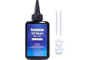 FRENSHION Resina ultravioleta, fórmula actualizada 100g resina ultravioleta de curado duro y rápido de baja viscosidad, con kit de resina transparente de cristal súper, para joyería + 4tool