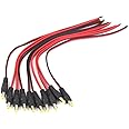 Technotech 10Pack 10 Inch 30Cm 2.1 X 5.5Mm Male Dc Power Pigtail Connectors for CCTV Surveillance Camera (Dc Pin) - Black