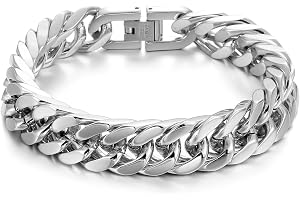 AFSTALR Guld/silver/svart armband män rostfritt stål armband pansarkedja 8/12/17 mm bred slät kubansk armband herrarmband smycken smycken gåva för män pojkar 18 cm/20 cm/22 cm