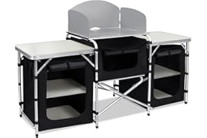 TRMLBE Cucina da Campeggio Armadio da Campeggio Pieghevole Cucina da Viaggio Armadio per Tenda con Telaio in Alluminio vani portaoggetti Inclusa Borsa per Il Trasporto