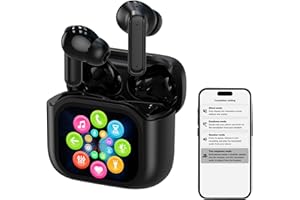 XMENHA Wireless Bluetooth Touch Screen AI Language Translation Translating Earbuds Real Time Active Noise Cancelling Headphones In Ear Smart Touchscreen ANC Earphones Language Translator Ear Buds for Work