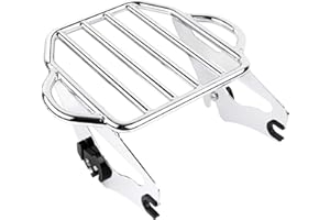 Benlari Chrome Detachable Luggage Rack 2-Up Mounting Rack Compatible for Harley Davidson Touring Road King Street Electra Glide 2009-2023 2021 2020 2019 2018 2017 2016 2015 2014 2013 2012 2011 2022