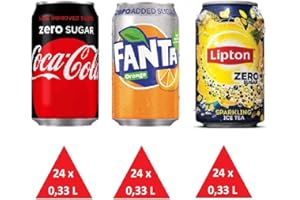 DR. PEPPER Zuckerfrei Paket: 72 Einweg-Dosen 0,33L (24 x Cola Zero 24 x Fanta Zero 24 x Lipton Ice Tea Sparkling Zero) inkl. gratis FiveStar Kugelschreiber