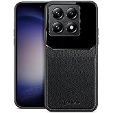 Zebana Xiaomi Mi 14T ile Uyumlu Kılıf Zebana Lens Deri Kılıf Siyah