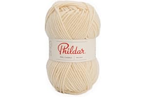 Phildar - Pelote de Laine Phil Charly - Laine à Tricoter - 100% Acrylique - Aiguille n°4 - Couleur Ecru